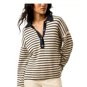 Faherty Miramar Linen Relaxed Polo Sweater